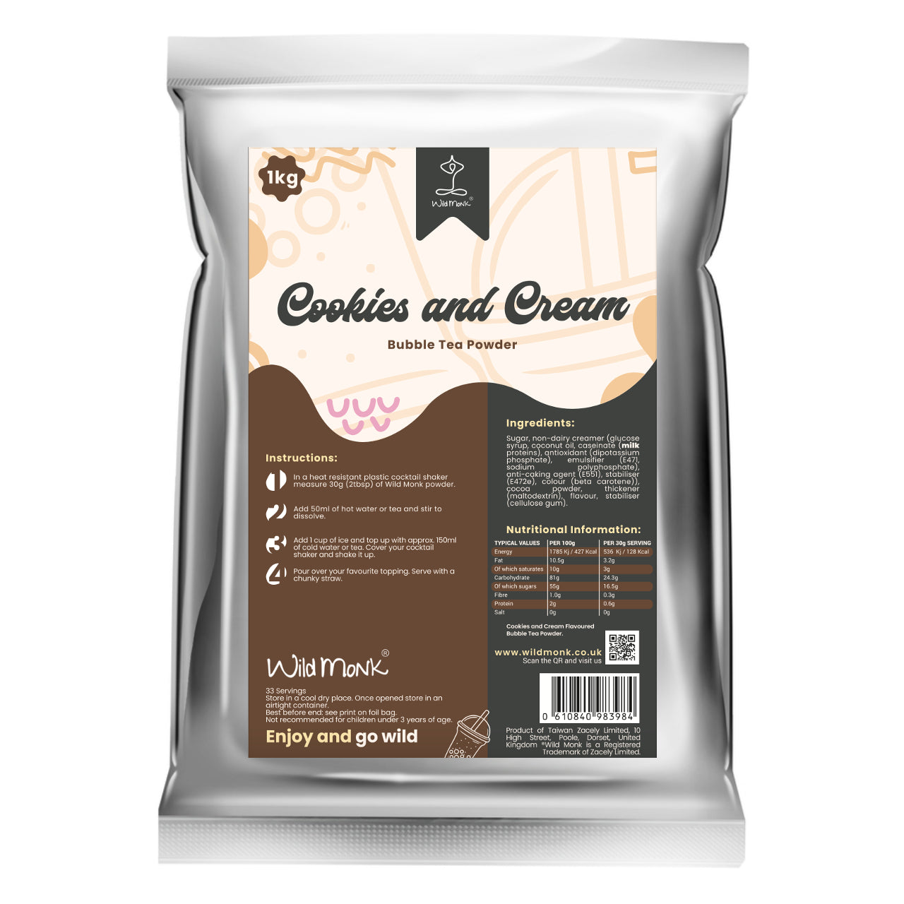 1kg COOKIES AND CREAM Premium Bubble Tea Powder