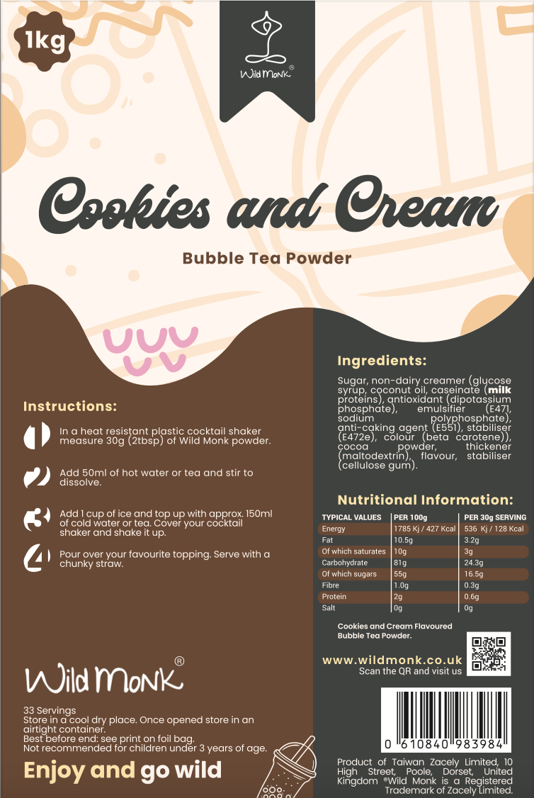 1kg COOKIES AND CREAM Premium Bubble Tea Powder