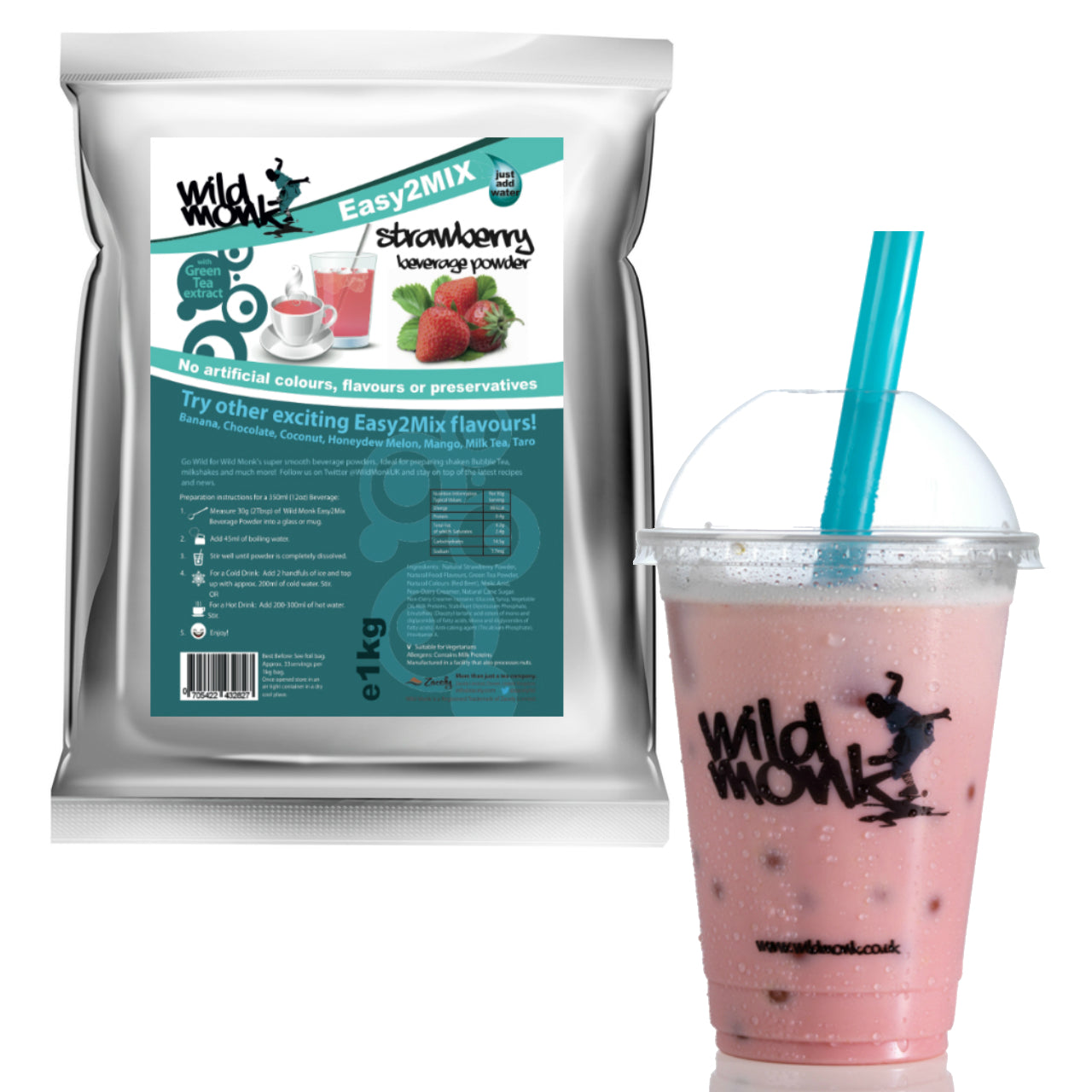 1kg STRAWBERRY Bubble Tea Mix