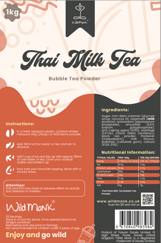 1kg THAI TEA MILK TEA Premium Bubble Tea Powder